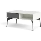 Ebuy24 Elly salontafel 1 lade, 3 planken mat wit, grijs.