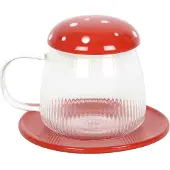 Something Different - Glass Mushroom Kop en schotel - Multicolours