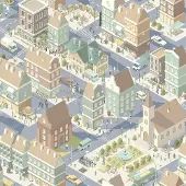 Dutch Wallcoverings - My Kingdom- City Life groen/beige - L976-11