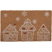 Clayre & Eef Deurmat 75x45 cm Bruin Kokosvezel PVC Huizen Kokosmat Bruin Kokosmat