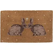 Clayre & Eef Deurmat 75x45 cm Bruin Kokosvezel PVC Konijnen Kokosmat Bruin Kokosmat