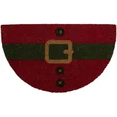 Clayre & Eef Deurmat 75x45 cm Rood Kokosvezel PVC Kerstman Kokosmat Rood Kokosmat