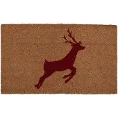 Clayre & Eef Deurmat 75x45 cm Bruin Kokosvezel PVC Hert Kokosmat Bruin Kokosmat