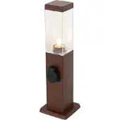 QAZQA Buitenlamp roestbruin 45 cm met stopcontact IP44 - Malios