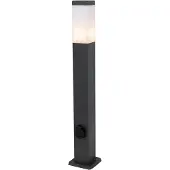 QAZQA Buitenlamp donkergrijs 80 cm met stopcontact IP44 - Malios