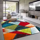 Paco Home Vloerkleed Woonkamer Laagpolig Modern Patroon Geometrisch 3D 160x230 cm