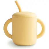 Mushie Trainings Drinkbeker met Rietje Pale Daffodil