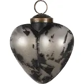 Clayre & Eef Kerstbal Overig Ø 8x4x8 cm Grijs Glas Kerstballen