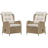 Denza Furniture Glasgow wicker loungestoel tuin set van 2 | wicker + aluminium | Royal Sand 2 personen