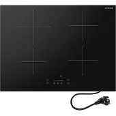 Inventum IKI7028 inbouw inductiekookplaat 70 cm - 1- of 2-fase - 4 kookzones - Boost - Timer - Kinderslot - Randloos - Elektrische kookplaat 4 pits - Zwart
