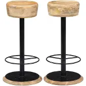 vidaXL Barstoelen 2 st massief mangohout
