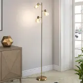 LumenXL 3-lichts vloerlamp Pieta met amber glas - draaibaar