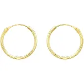 Lucardi Dames Oorbellen 13mm - Oorbellen - Cadeau - 9 Karaat - Geelgoud