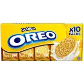 Oreo Golden Koekjes met Vanille Crèmevulling - Doos 8 x 220g (10 x 22g) - Koek voor Onderweg - Familie Verpakking - Groot Verpakking
