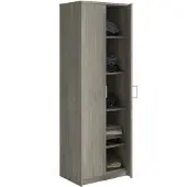 Interiax Opbergkast - Kledingkast 'Amelie' - 2 Deuren & 4 Legplanken Grijze Eik 180x60x40 cm