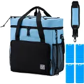 Brisby 4 Laags Geïsoleerde Koeltas - Lunchtas 30 liter - Zwart Blauw