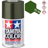 Tamiya Hobbyverf Acrylverf - TS-70 Olive Drab - Matt - Acryl Spray - Verf spuitbus - 100 ml