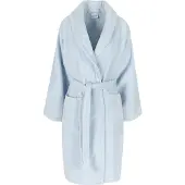 Casilin - Badjas Teddy voor Dames en Heren - Maat L - Voor Volwassen - Met riem - Badstof, Fleece, Katoen - Absorberend - Wasmachinebestendig - Lichtblauw, Blauw