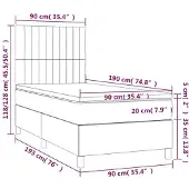 vidaXL Boxspring met matras stof blauw 90x190 cm