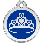 Red Dingo Crown Navy roestvrijstalen hondenpenning medium/gemiddeld dia. 3 cm