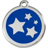 Red Dingo Star Navy roestvrijstalen hondenpenning medium/gemiddeld dia. 3 cm