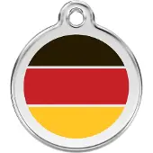 Red Dingo German Flag roestvrijstalen hondenpenning small/klein dia. 2 cm