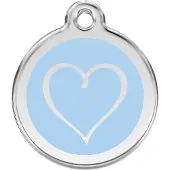 Red Dingo Tribal Heart Light Blue roestvrijstalen hondenpenning medium/gemiddeld dia. 3 cm
