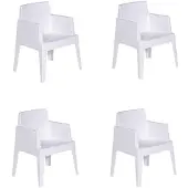 Garden Impressions Box Tuinstoel Wit 4 stuks tuinmeubel