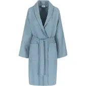 Casilin - Badjas voor Dames en Heren - Maat L - Sauna Wafelbadjas Voor Volwassen - Met riem - Katoen - Absorberend - Wasmachinebestendig - Blauw