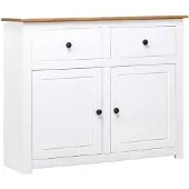vidaXL Dressoir Panama Range 93x40x80 cm massief grenenhout wit