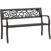 vidaXL Tuinbank 125 cm staal zwart