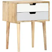 vidaXL Nachtkastje 47x35x59 cm massief mangohout