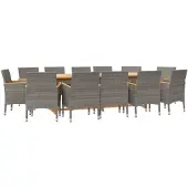 vidaXL 13-delige Tuinset met kussens grijs