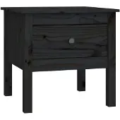 vidaXL Bijzettafel 50x50x49 cm massief grenenhout zwart