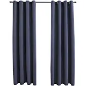vidaXL Gordijnen verduisterend met ringen 2 st 140x245 cm antraciet