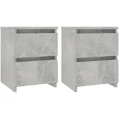 vidaXL Nachtkastjes 2 st 30x30x40 cm bewerkt hout betongrijs