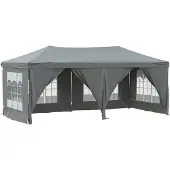 vidaXL Partytent inklapbaar met zijwanden 3x6 m antracietkleurig