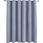 vidaXL Gordijn verduisterend met metalen ringen 290x245 cm grijs