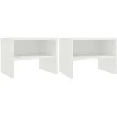 vidaXL Nachtkastjes 2 st 40x30x30 cm bewerkt hout wit