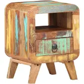 vidaXL Nachtkastje 30x30x41 cm massief gerecycled hout