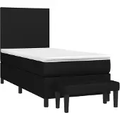 vidaXL Boxspring met matras stof zwart 80x200 cm