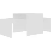 vidaXL Salontafelset 100x48x40 cm bewerkt hout wit