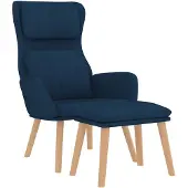 vidaXL Relaxstoel met voetenbank fluweel blauw