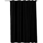 vidaXL Gordijn linnen-look verduisterend met haken 290x245 cm zwart