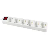 Calex Tafelcontactdoos 6x RA+switch Wit 1,4 M