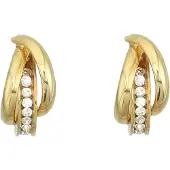 Behave - Oorbellen - Oorknoppen Dames - Goud-kleur - Transparante Kristal Steentjes - 1,5cm