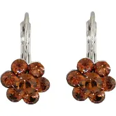Behave – Oorhanger dames – bruin – Nikkelvrij – Bloem