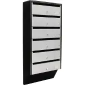 Profirst Brievenbussysteem Quarten 6 voor 6 adressen zilver/zwart