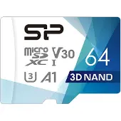 Silicon Power Micro SDHC card Superior Pro 3D-Nano 64GB met adapter