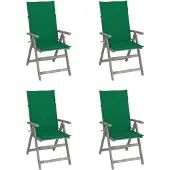 vidaXL Tuinstoelen 4 st verstelbaar met kussens massief acaciahout
